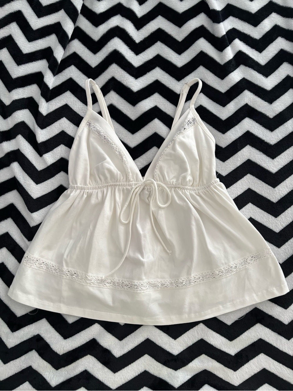 wild fable White Lace Trim Tank Top